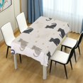 thumbnail image 4 of Yayeee Tablecloths 60" x 90" Rectangle Wrinkle Resistant Party Table Cover, Black Cute Cats, 4 of 8