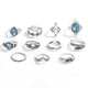 thumbnail image 2 of Juego de anillos para mujer, cómodo de llevar anillos, ligero, 11 de color plateado para fecha, 2 of 8
