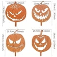 thumbnail image 2 of Fall Decorations Outdoor, 2D Rustic Metal Pumpkin Yard Stakes, Jack‑O‑Lantern Silhouette Ground Stakes for Halloween Lawn Garden Patio Harvest Decor, 2 of 5