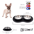 thumbnail image 3 of Platos de Acero inoxidable KE WOOW Doble Plato chico 200 ml con Tapete de silicon, 3 of 9