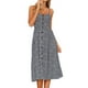 thumbnail image 1 of Gibobby Vestido de Verano para Mujer Vestido veraniego bohemio para mujer, vestido informal de verano, cuello redondo, sin mangas, vestido sin mangas, v(Azul oscuro,XL), 1 of 5
