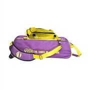 Vise Clear Top 3 Ball Tote Roller Bowling Bag with Shoe Bag- Purple/Yellow