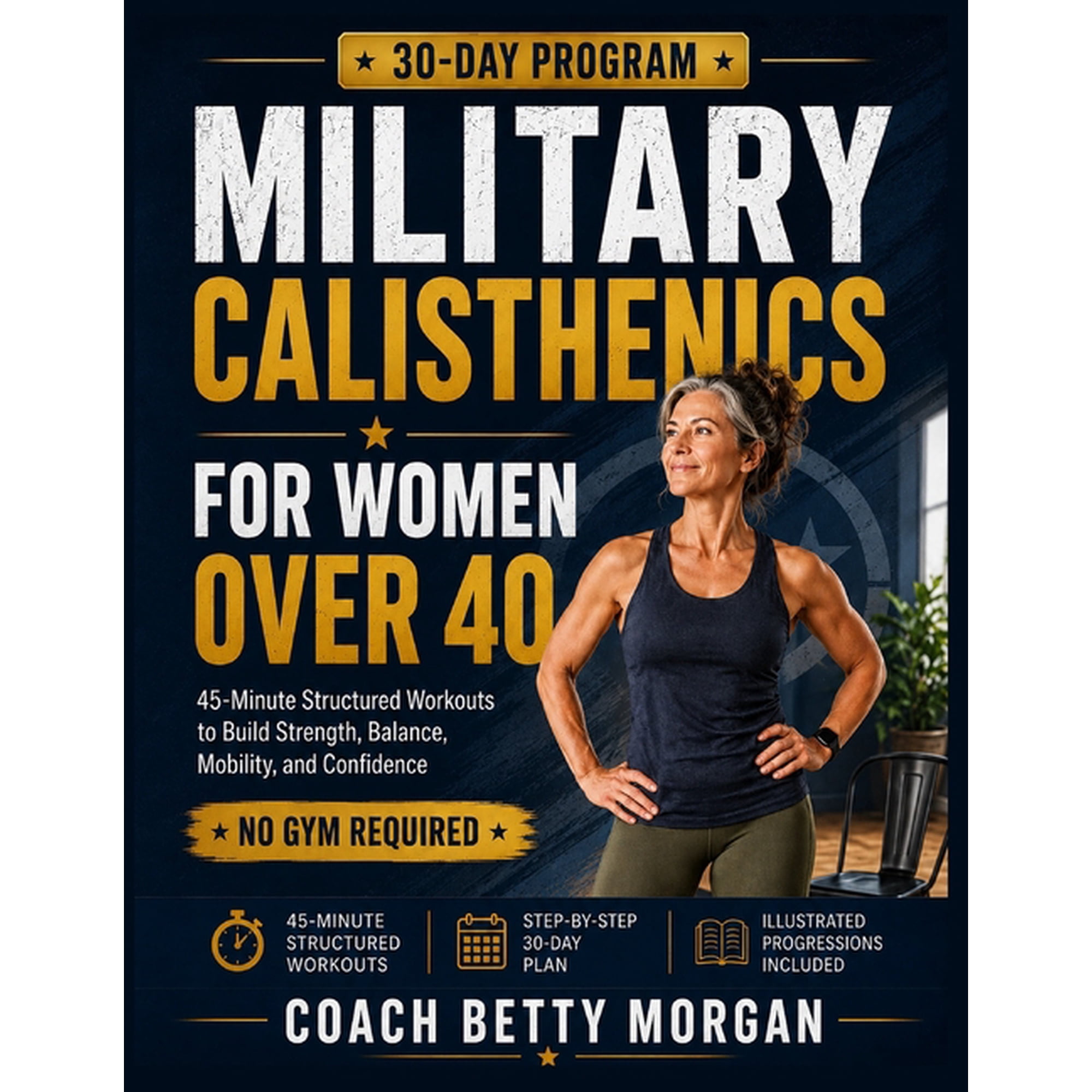 Military Calisthenics for Women Over 40: A Beginner-Friendly 30-Day Program with 45-Minute Structured Workouts to Build , (Paperback)
