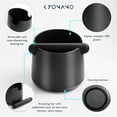 thumbnail image 2 of KYONANO Knock Box for Portafilter Matte Black - Knock Box for Coffee Grounds with Special Noise Absorbing Impact Rod - Knock Box for Your Barista Accessories, 2 of 6