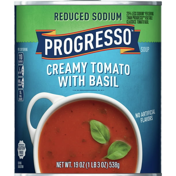 Progresso Reduced Sodium, Creamy Tomato Basil Soup, 19 oz