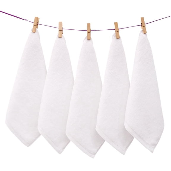 7PCS Towels Cotton White Superior Hotel Quality Soft Face Hand Towels 30X30cm