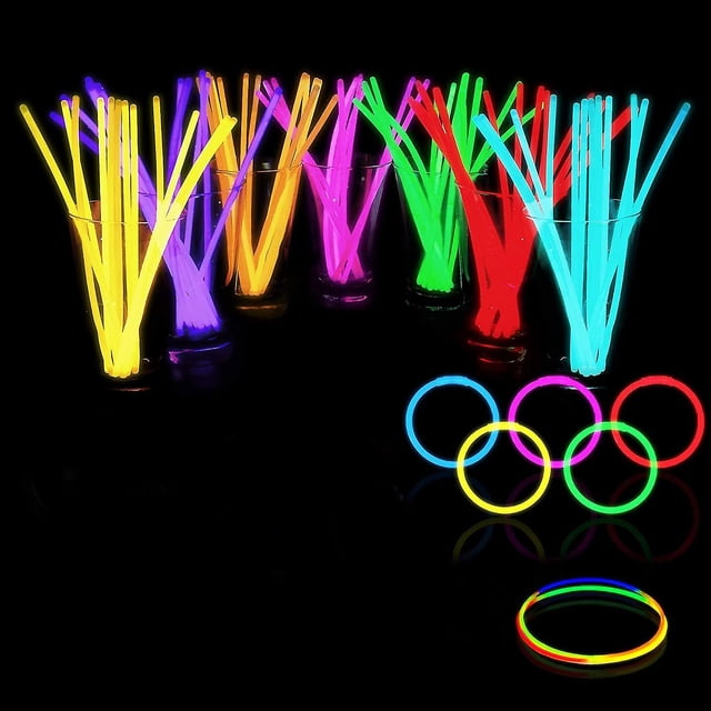 100 palitos de brillo a granel para fiesta-Paquete de fiesta de diversión que brilla en la oscuridad con 8 & quot; Glow kaili Sencillez