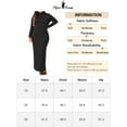 thumbnail image 5 of Agnes Orinda Women's Plus Size Basic Maxi Dresses Turtleneck Long Sleeve Bodycon Party Long Pencil Dress 1X Black, 5 of 5