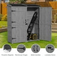 thumbnail image 3 of Outdoor Storage shed, Lofka Wooden Outdoor Storage Cabinet, with 2 Lockable Doors and Handles, 5.3ft x4.6ft, Gray, 3 of 8