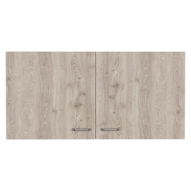 TUHOME Napoles Wall Cabinet - White/Light Gray Engineered Wood