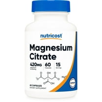 Nutricost Magnesium Citrate 420mg, 60 Veggie Capsules - 15 Servings, Gluten Free, Non-GMO, Vegetarian Friendly