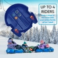 thumbnail image 5 of Blue Huge Snow Sled Large Snow Saucer for 3-4 People with Pull Rope, 1-Pack, 5 of 8