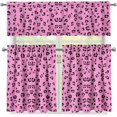 thumbnail image 1 of Pink Leopard Pattern 3 Piece Kitchen Window Curtain Panel Tiers and Valance Set Kitchen Window Curtains Kitchen Curtain Tiers Long Tier Curtains Cafe Curtains Home Decor, 1 of 5