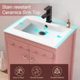 thumbnail image 5 of 24" Single Bathroom Vanity with Ceramic Sink Top, Faucet, Decorative Wavy Edge, 5 of 11