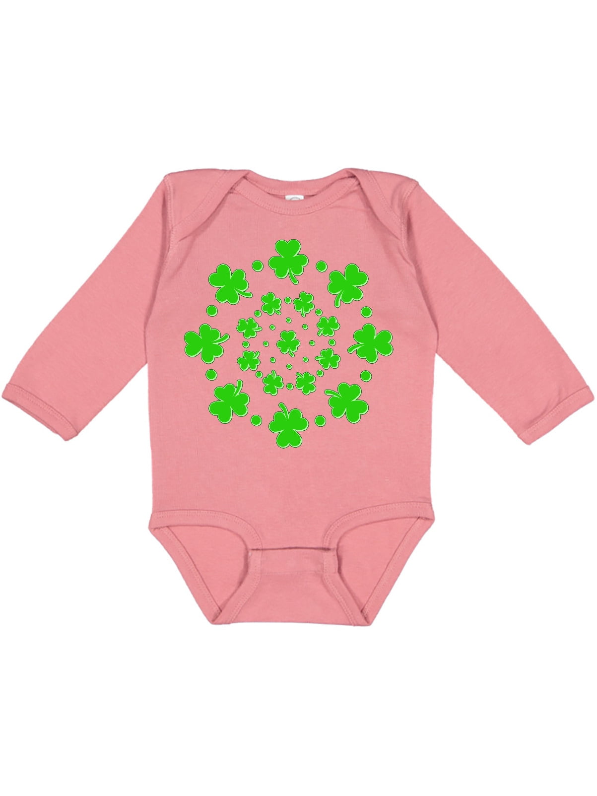 Inktastic Shamrock Circles St Patricks Day Newborn Long Sleeve Bodysuit Unisex Mauve Newborn Walmart Com