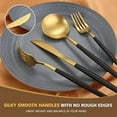 thumbnail image 3 of Matte Black Gold Silverware Set,  40-Piece Stainless Steel Flatware Cutlery Set Service for 8, Satin Finish Kitchen Utensil Set, Dishwasher Safe, 3 of 5