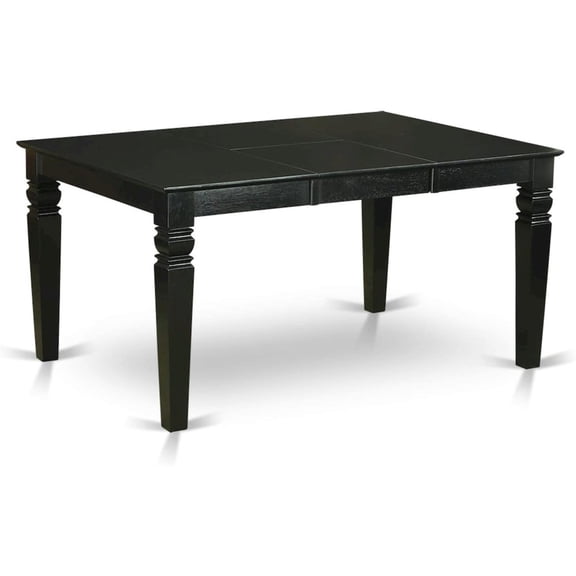 Weston Rectangular Dining Table with 18 in butterfly Leaf in Black