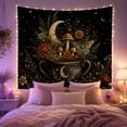 thumbnail image 2 of Cauldron with Moth and Moon Against Starry Sky, Mystical Fantasy for Dark Art Lovers, Enchanted Forest Decor, Halloween Gift Tapestry Wall Hanging for Bedroom and Living Room, 2 of 7