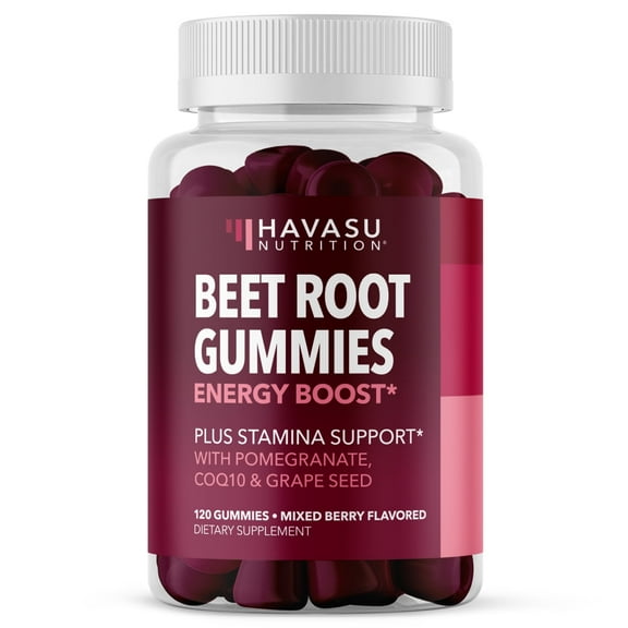 Havasu Beet Root   COQ10 Gummies Nitric Oxide Supplement, Mixed Berry, 120 Ct