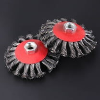GOOHOCHY 2PCS 4 Inch Steel Wire Wheel Brush Wire Wheel Rust Grinding Wheel(Red)