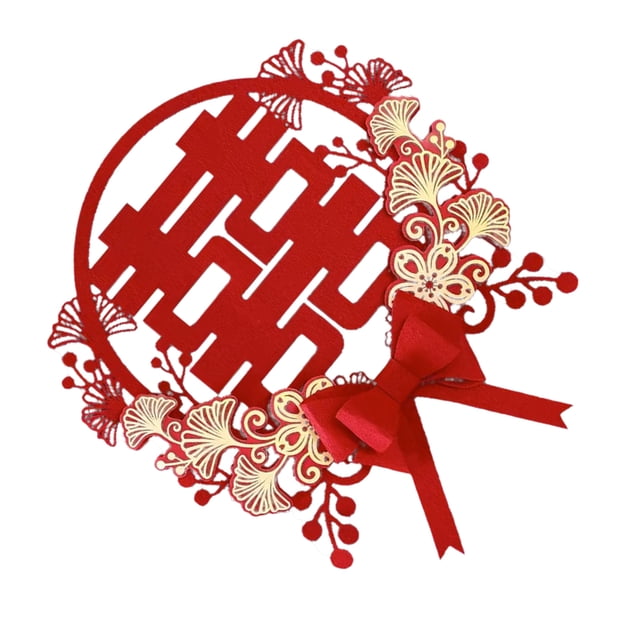 Double Happiness Sticker, Auspicious Chinese Traditional Wedding Sticker Fade Romantic for Living Room