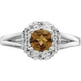 thumbnail image 6 of Sterling Silver Rhodium Whiskey Quartz Diam. Ring (Size 6) Made In China qr4560wq-6, 6 of 6