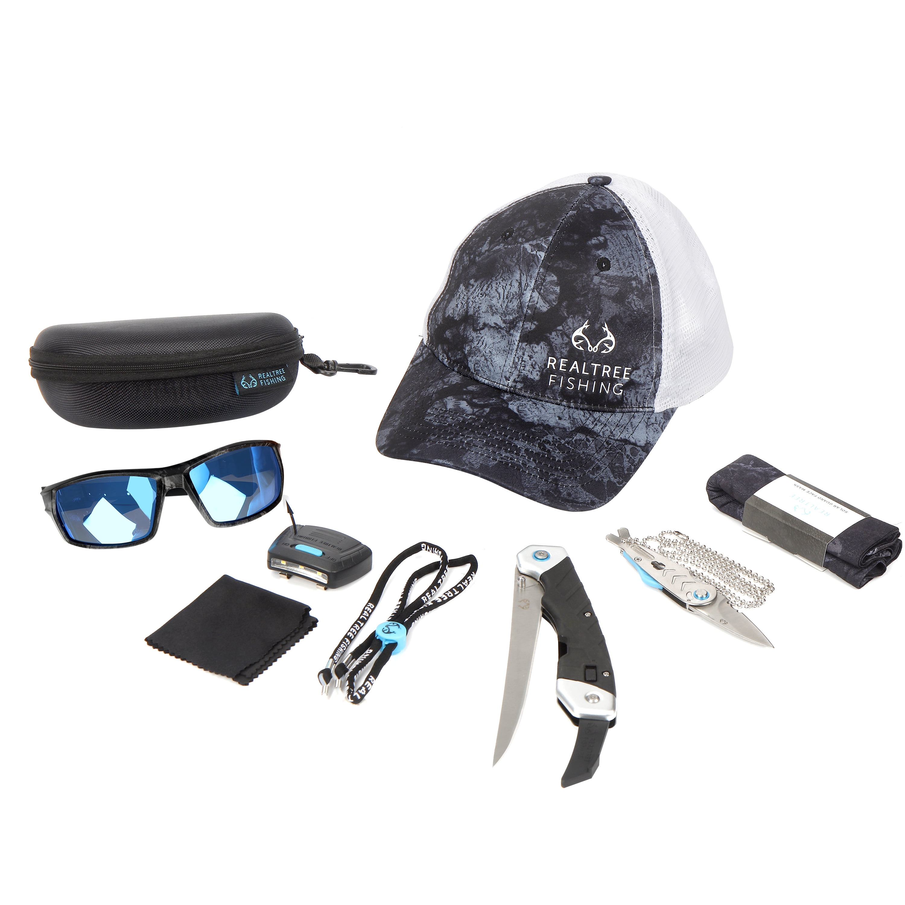 Mossy Oak 8-piece Fishing Anglers Combo With Hat Glasses Model FS739 for sale online 