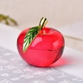 thumbnail image 2 of Jiibva Red Glass Apple Decorative Figurine, Home Tabletop Collectible Crystal Sculpture, 1 Pc, 2 of 7