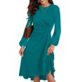thumbnail image 1 of Vestido midi Happy Sailed Date Night de manga larga para mujer, 1 of 8