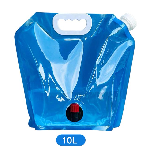 Bolsa de agua plegable para acampar, contenedor sin fugas con bolsa para grifo (10L)