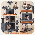 thumbnail image 3 of YEXJ Large Cat Tree Tower for Large Cats, 76.5in Multi-Level Kitten Tower with 3 Condos & Perches, 9 Scratching Posts and 2 Baskets, Climbing Tree for Indoor Kitty, Dark Gray, 3 of 10