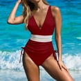 thumbnail image 1 of GZWYHT Maillot de Bain pour Femmes Maillots de Bain pour Femmes Maillot de Bain Conservateur Maillot de Bain Gainant pour Femmes Ensembles Maillot Froncé avec Coussinet de Poitrine Maillot de Bain une Pièce Femmes Maillots de Bain Gainants Rouge P, 1 of 5