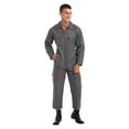 thumbnail image 4 of Zaldita Unisex Men Long Sleeve Coverall Mechanic Uniform Work Uniform Repairman Workwear Jumpsuit Dark Grey S, 4 of 7