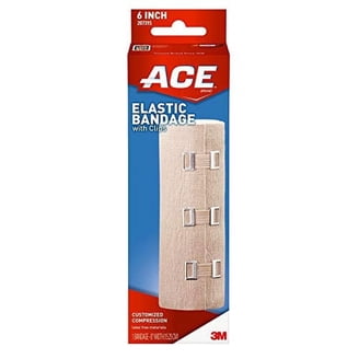 ACE Elastic Bandage – 3 Inch Wide, Black, Latex-Free With Clip, For Sprains, Strains & Support