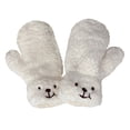 thumbnail image 2 of Dyfzdhu Winter Gloves for Women Cute Bear Fuzzy Fleece Braided Rope Thick Thermal Mittens White, 2 of 6