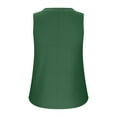 thumbnail image 5 of UVEASISHA Eyelet Tank Tops for Women Sleeveless V Neck Tunic Shirt Curved Hem Pleated Blouse Cooling Summer Beach Tanks Army Green M, 5 of 10