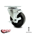 thumbnail image 2 of 4 Inch Phenolic Wheel Swivel Top Plate Caster with Brake Service Caster Brand, 2 of 2