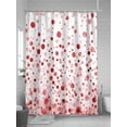 thumbnail image 5 of Boanket Polyester Fabric Red Polka Dot Shower Curtain, Modern Art Abstract Watercolor Dot Waterproof Bathtub Curtain Bathroom Decor Set with Hooks 60 x 72 Inches,, 5 of 6