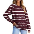thumbnail image 3 of Tranfacy Longues Chemises à Manches pour Femmes, Chemises pour Femmes, Haut à Manches Longues pour Femmes Imprimé à Col en V avec Manches Raglan, Chandail Décontracté pour Tenues de Mode Automnales Quotidiennes, 3 of 5