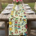thumbnail image 4 of Sage Green Children's Day Table Runner 70 Inches, Car Tree Stars Modern Abstract Art Bed Runner Dresser Scarves Tabletop for Indoor Outdoor Parties/Ceremony/Banquet, 13" x 70", 4 of 9