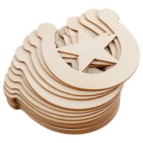GOOHOCHY DIY Craft Wooden Horseshoe Cutout Khaki 20Pcs U Shaped