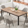 thumbnail image 1 of Eastvita 71-Inch Industrial Rectangle Dining Table with Metal Legs/Rounded Corners/Suitable for Conference/Writing/Dining Room//Living Room in Retro Brown, 1 of 6
