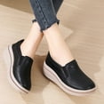 thumbnail image 6 of Women's Slip On Loafer Leather Comfort Casual Platform Shoes, 6 of 8