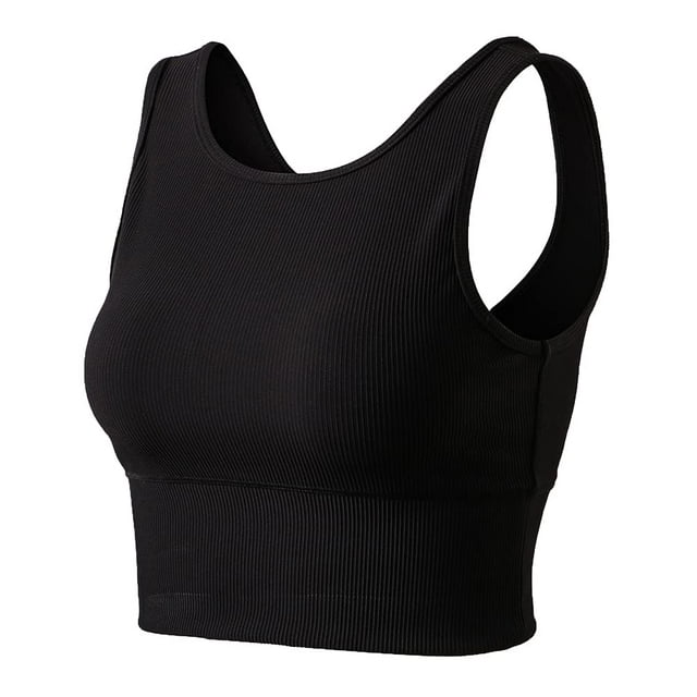 Top Corto Deportivo Reversible de Canalé Negro XL