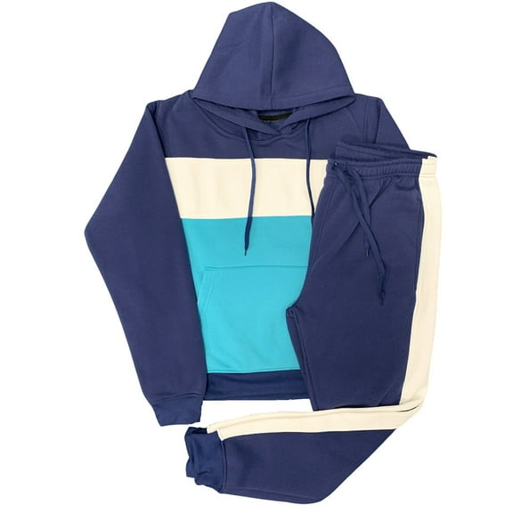 Men’s 2-piece Winter Fleece Sweatsuit Pullover Hoodie & Jogger Sweatpants