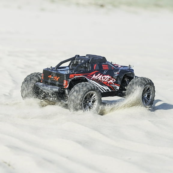 1/16 RC Car, 40 KM/H High-Speed 4WD RC Racing Truck for Kids and Adults, Off-Road All Terrain Vehicle with 2 Batteries, Red