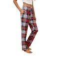 thumbnail image 4 of Innerwin Palazzo Pants Wide Leg Ladies Pajamas Bottoms Holiday Drawstring Lounge Navy Blue M, 4 of 6