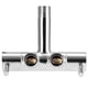 thumbnail image 2 of Válvula angular de pared cromada con doble salida para grifo de lavabo, 2 of 11