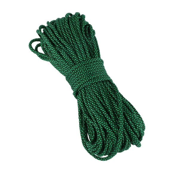 Cuerda de tienda, cuerdas de guylines para camping al aire libre, paracord de 7 núcleos de 4 mm de 31 m, cuerda de seguridad, para senderismo, mochilero, equipo de supervivencia, negro y verde