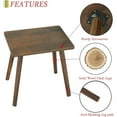 thumbnail image 4 of Small End Table with Solid Wood Legs - Rustic Brown Accent Table, 4 of 7